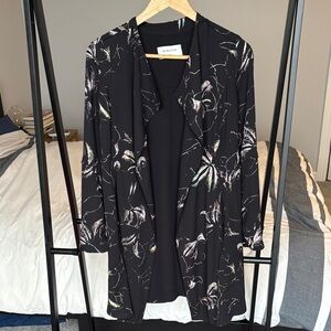 Babaton Black Floral Open Cardigan